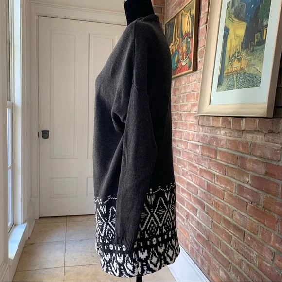 🏷️ Old Navy Border Stitch Geometric Open Front Cozy Cardigan S - Picture 7 of 10